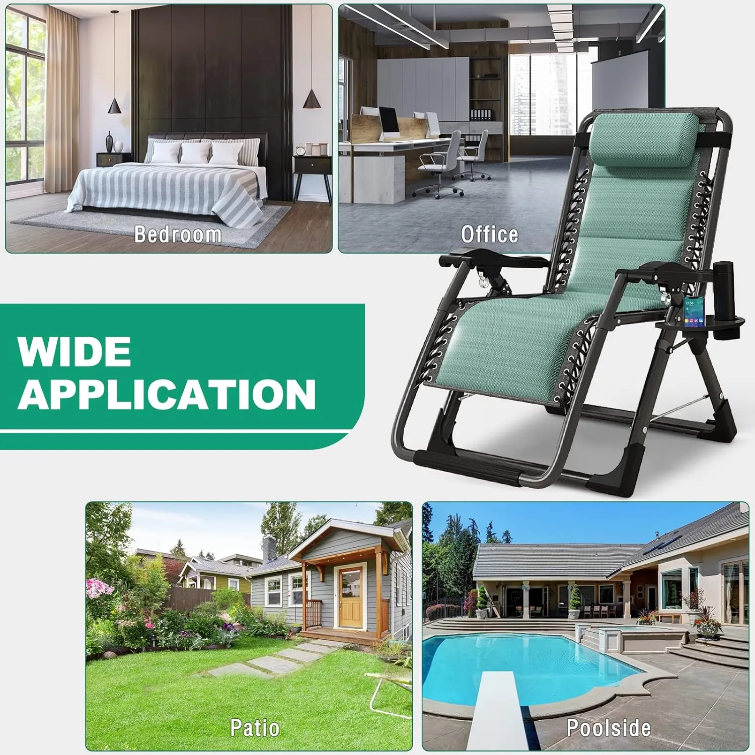 LILYPELLE Zero Gravity Chair, Premium Lawn Recliner Folding Portable Chaise Lounge with Detachable Headrest and Cup Holder, Reclining Patio Lounger Chair