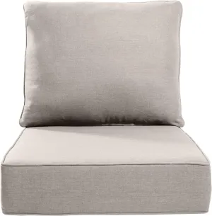 Luxury 6 Inch Outdoor Cushions 24x24 - Water&UV&Fade Resistant 1 Set Zippered Patio Chair Back&Seat Cushion for Wicker Dining Rocking Swivel Chairs Loveseat Couch Sectional Sofa - Beige