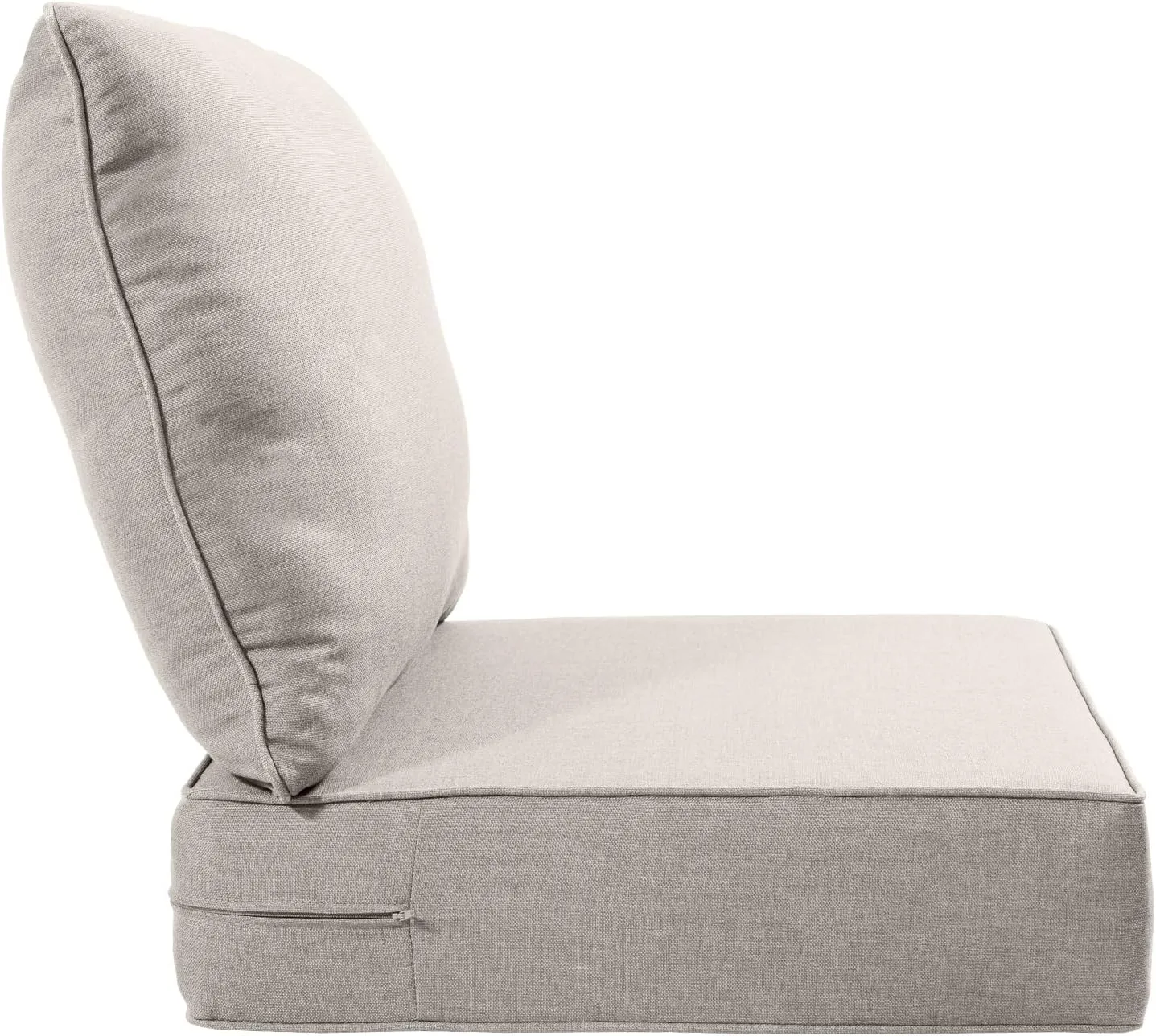 Luxury 6 Inch Outdoor Cushions 24x24 - Water&UV&Fade Resistant 1 Set Zippered Patio Chair Back&Seat Cushion for Wicker Dining Rocking Swivel Chairs Loveseat Couch Sectional Sofa - Beige