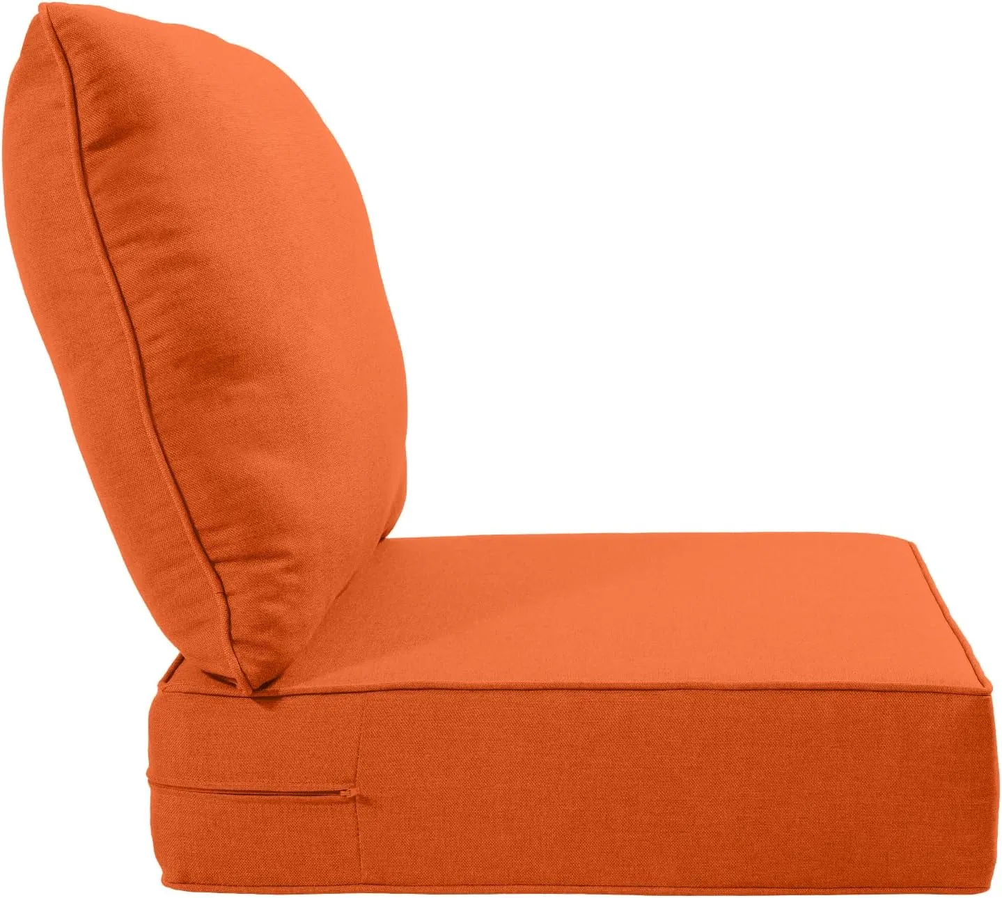 Luxury 6 Inch Outdoor Cushions 24x24 - Water&UV&Fade Resistant 1 Set Zippered Patio Chair Back&Seat Cushion for Wicker Dining Rocking Swivel Chairs Loveseat Couch Sectional Sofa - Orange