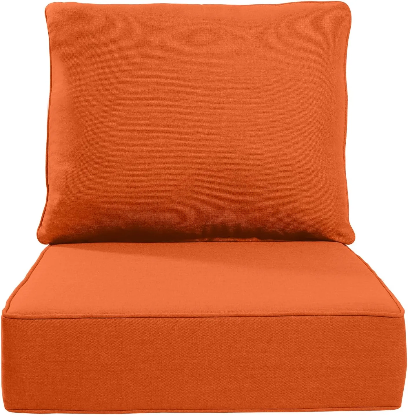 Luxury 6 Inch Outdoor Cushions 24x24 - Water&UV&Fade Resistant 1 Set Zippered Patio Chair Back&Seat Cushion for Wicker Dining Rocking Swivel Chairs Loveseat Couch Sectional Sofa - Orange