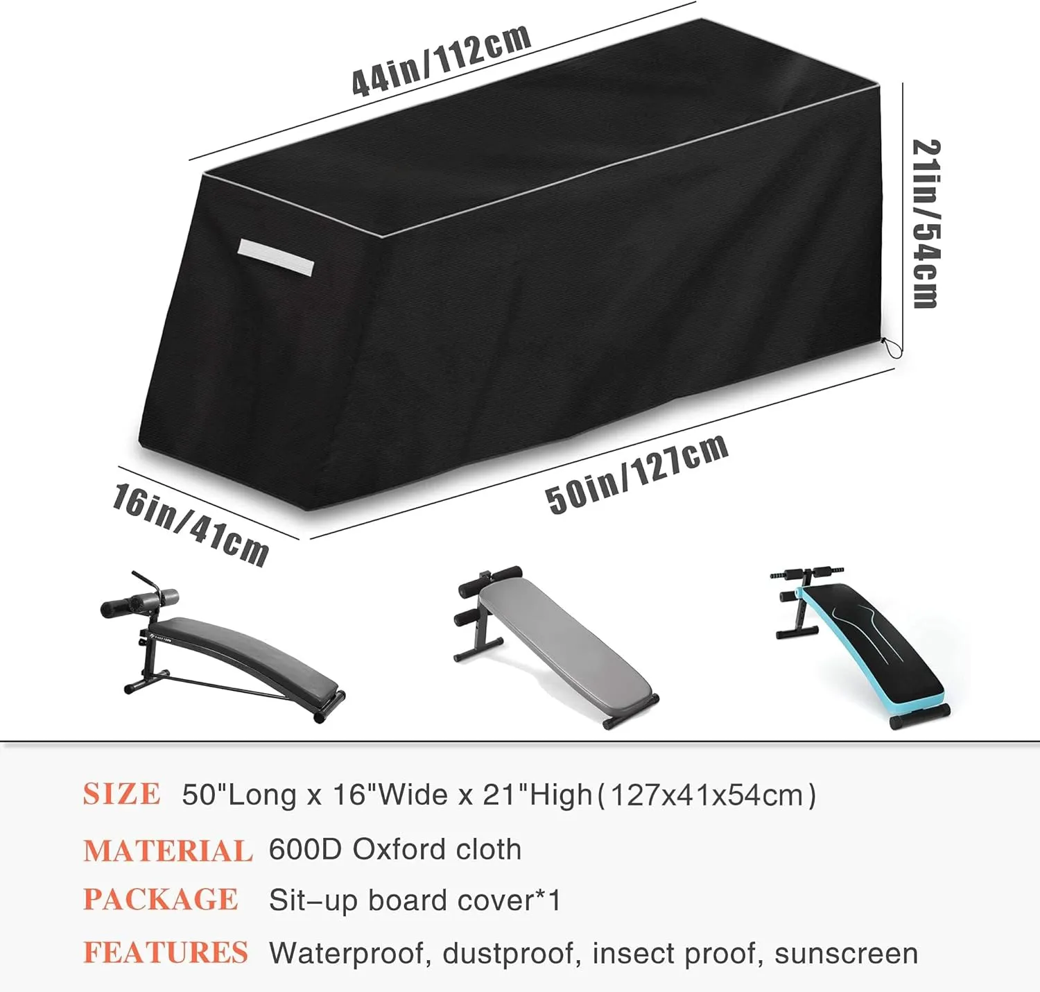 MBOOM Sit-up board cover, weight bench outdoor waterproof cover，suitable for sit-up board, weight bench, weight chair, fitness bench , Prevent pets from destroying leather pads