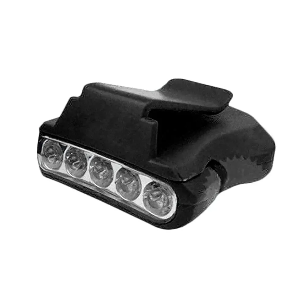 Mini 5LED Hat Clip Lamp – Waterproof 90° Adjustable Headlamp for Outdoor Camping and Fishing