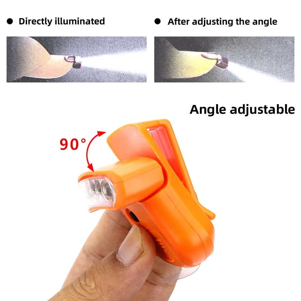 Mini 5LED Hat Clip Lamp – Waterproof 90° Adjustable Headlamp for Outdoor Camping and Fishing
