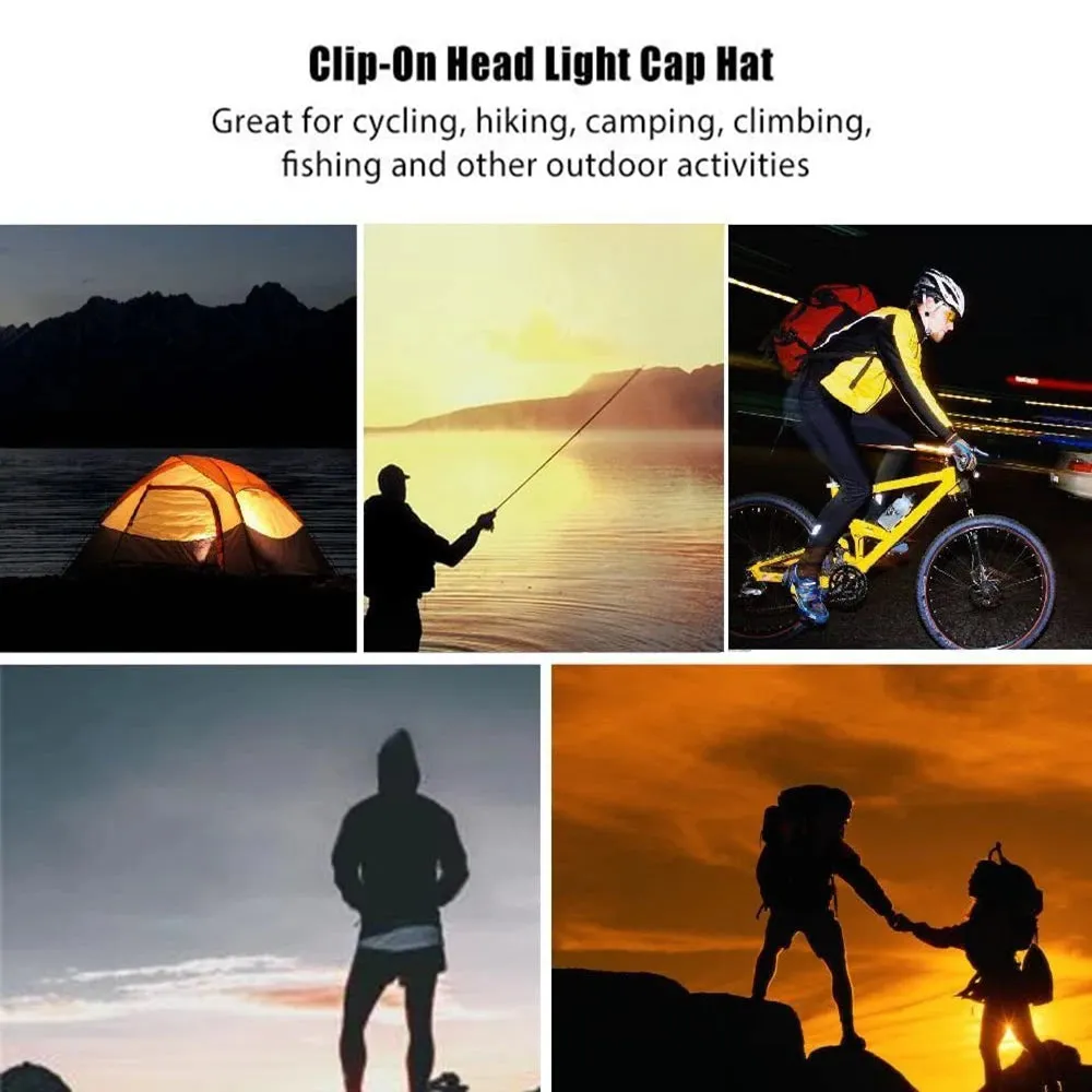 Mini 5LED Hat Clip Lamp – Waterproof 90° Adjustable Headlamp for Outdoor Camping and Fishing