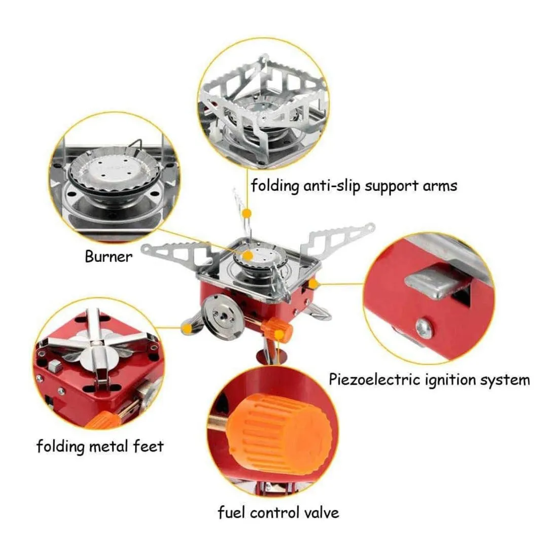 Mini Camping Gas Stove, Portable Card Type Stove With Folding Furnace For Home, Travel, Picnic