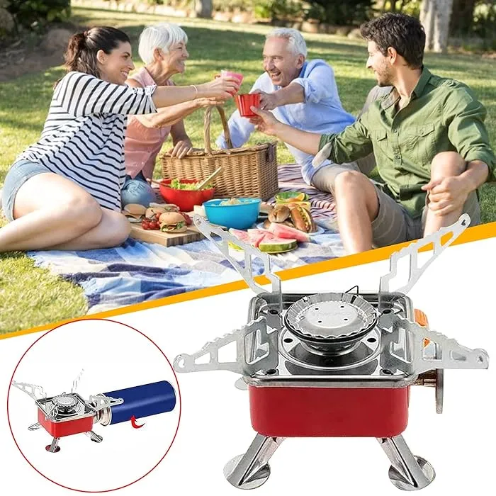 Mini Camping Gas Stove, Portable Card Type Stove With Folding Furnace For Home, Travel, Picnic