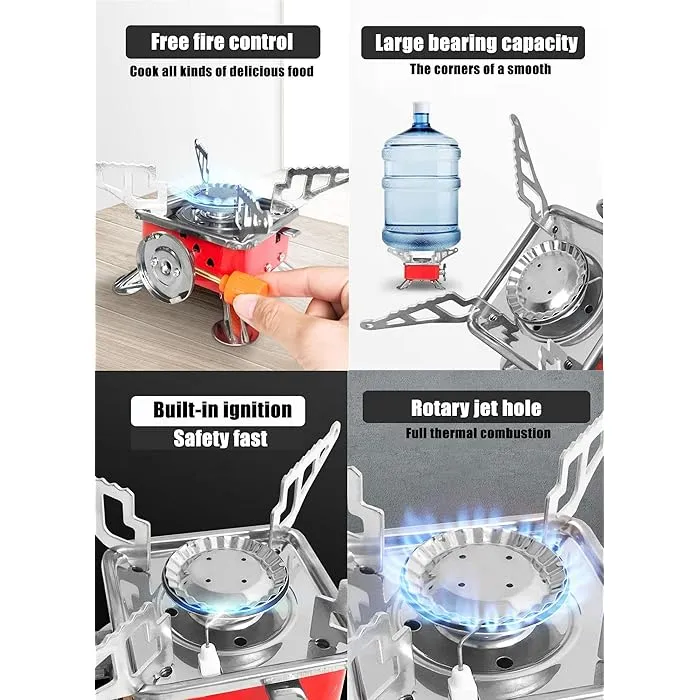 Mini Camping Gas Stove, Portable Card Type Stove With Folding Furnace For Home, Travel, Picnic