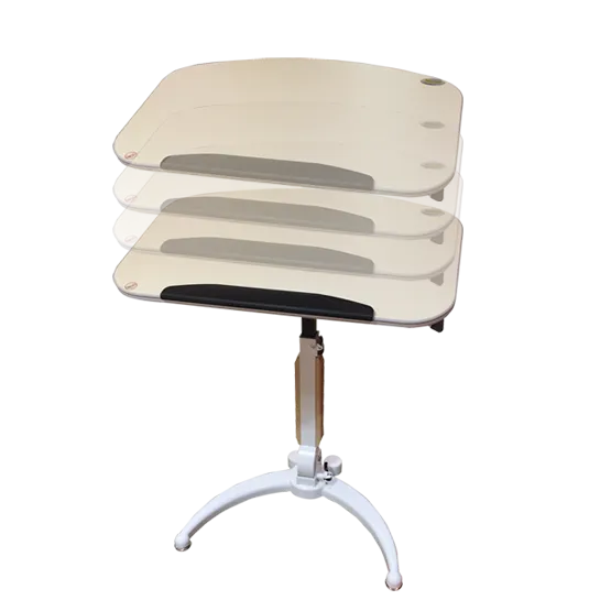 Mobile Gas Lift Height Adjustable Tilt & Foldable Maple Desk