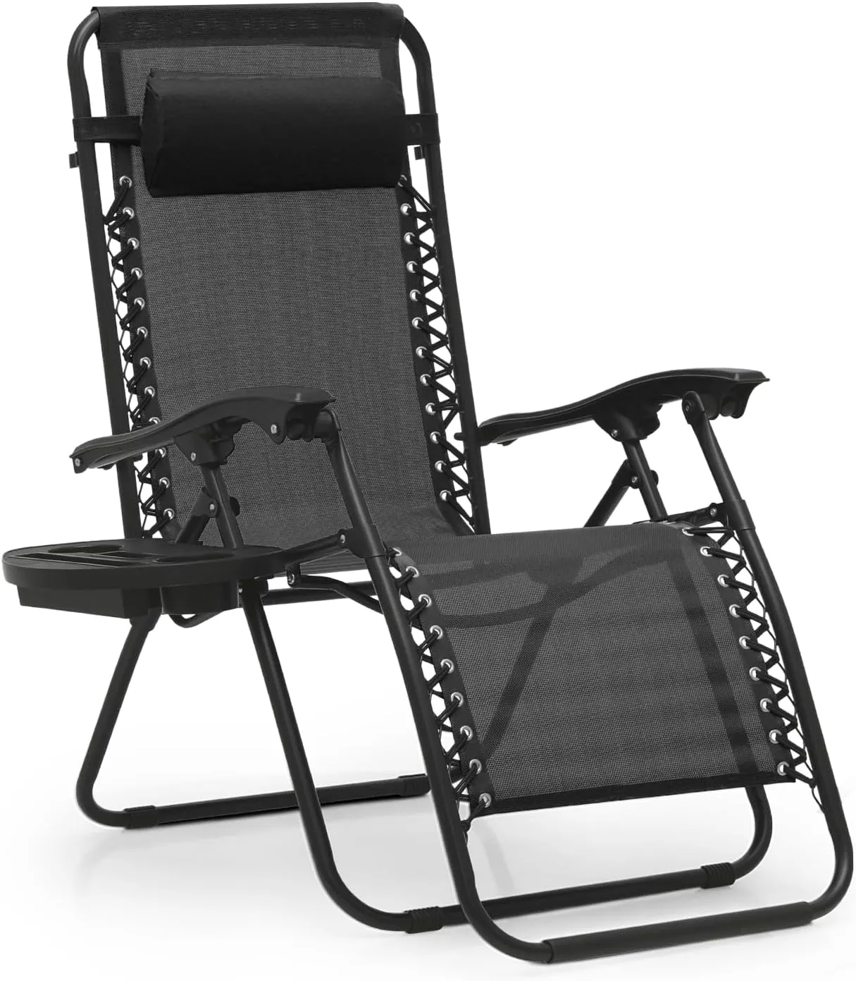 MoNiBloom Zero Gravity Chair Outdoor Folding Patio Lounge Chair for Outside Reclining Lawn Chair Recliner Beach Chair for Adults, Black