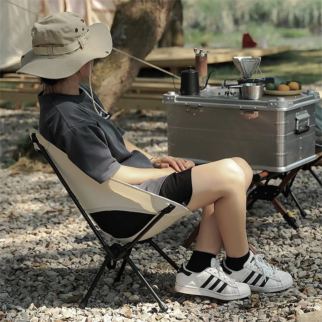 Moon stool Portable Camping Chair Durable and Comfortable Folding Camping Chair, Perfect for Outdoor Activities, Max Load 220 lbs, Made with Aircraft Grade Aluminum (Purplish blue,Small size)