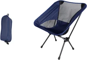 Moon stool Portable Camping Chair Durable and Comfortable Folding Camping Chair, Perfect for Outdoor Activities, Max Load 220 lbs, Made with Aircraft Grade Aluminum (Purplish blue,Small size)