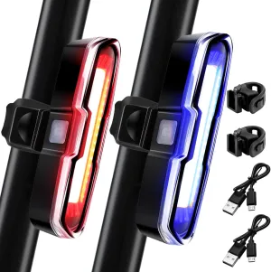 Mudder 2 Pcs Bicycle Tail Light 110 Lumens USB Rechargeable LED Waterproof Cycling Safety Light with 5 Modes for Road Mountain Night Riding