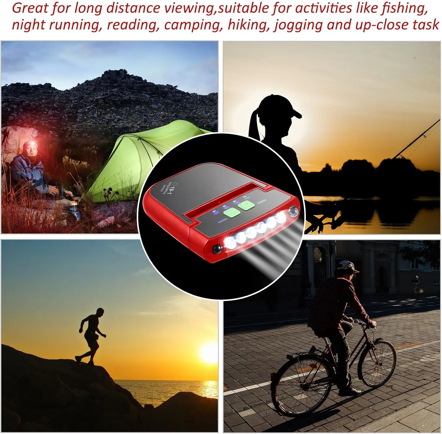 Mudder LED Clip on Cap Lights USB Rechargeable Cap Flashlight Clip Waterproof Ultra Bright Hat Flashlight Headlamp for Fishing Camping Hand Work