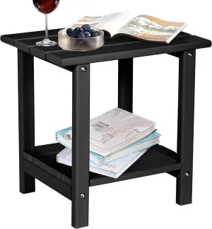 nalone HDPE Outdoor Side Table, 2 Tier Adirondack Patio Small Table for Outside Balcony Deck