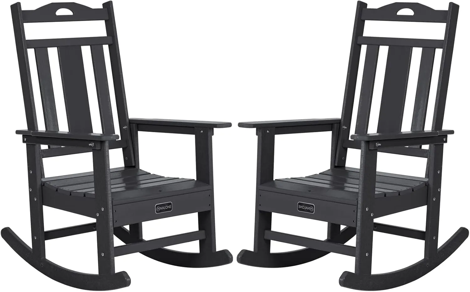 nalone Outdoor Rocking Chairs Set of 2, HDPE All Weather Resistant Rocking Chair for Porch, Oversized Patio Rocker Chair for Adult, Outdoor Rockers for Garden Lawn