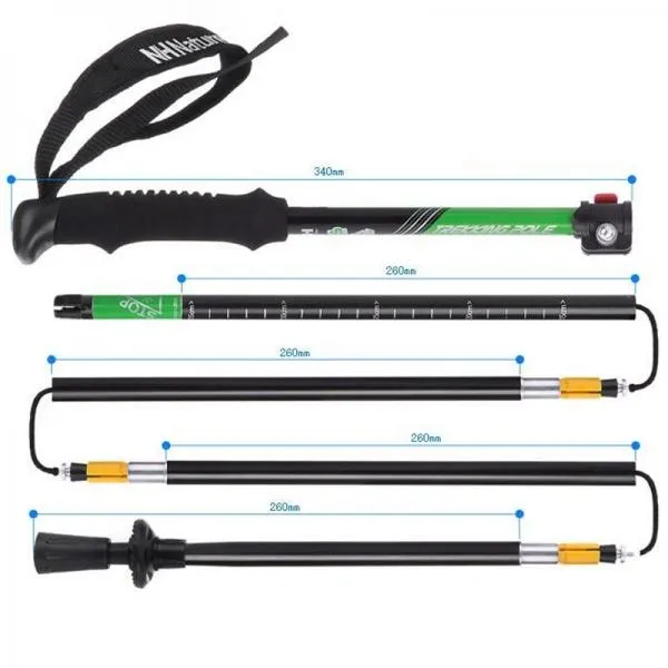 NatureHike Outdoor Folding Alpenstocks Trekking Pole Walking Stick Green