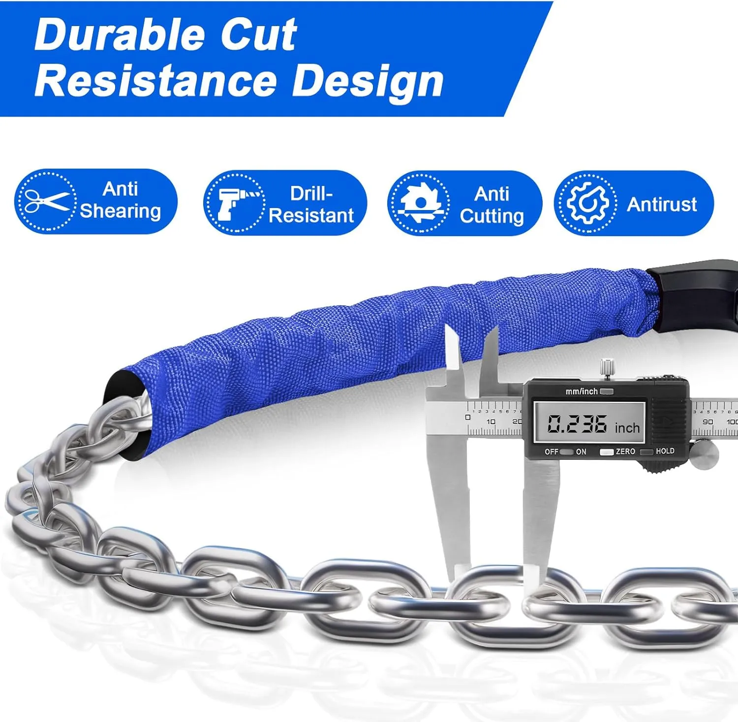 NDakter Upgrade Bike Lock, Bike Chain Lock with 2 Ways to Unlock, 4 Digit Combination Heavy Duty Anti-Theft 3.2/4.28 Ft Bicycle Lock with 2 Keys, High Security Scooter Locks for Ebike, Escooter, Door
