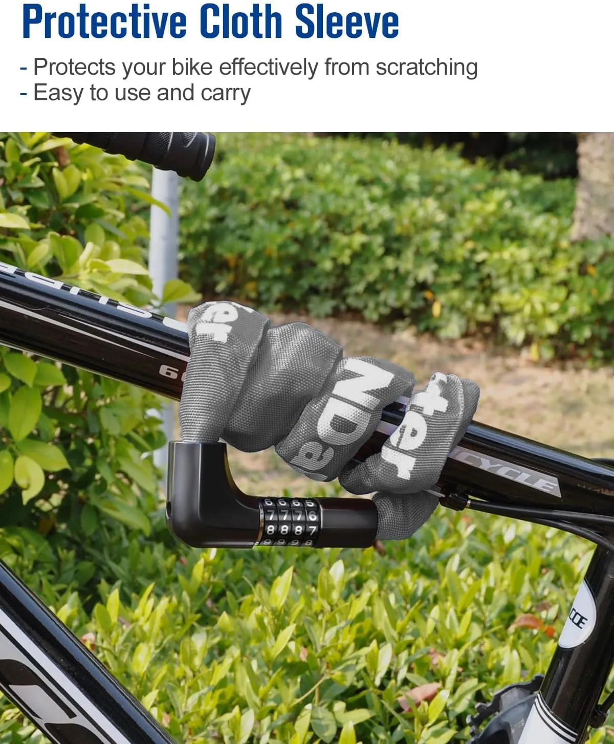 NDakter Upgrade Bike Lock, Bike Chain Lock with 2 Ways to Unlock, 4 Digit Combination Heavy Duty Anti-Theft 3.2/4.28 Ft Bicycle Lock with 2 Keys, High Security Scooter Locks for Ebike, Escooter, Door