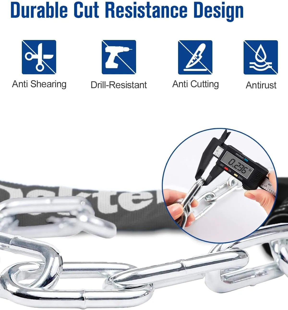NDakter Upgrade Bike Lock, Bike Chain Lock with 2 Ways to Unlock, 4 Digit Combination Heavy Duty Anti-Theft 3.2/4.28 Ft Bicycle Lock with 2 Keys, High Security Scooter Locks for Ebike, Escooter, Door