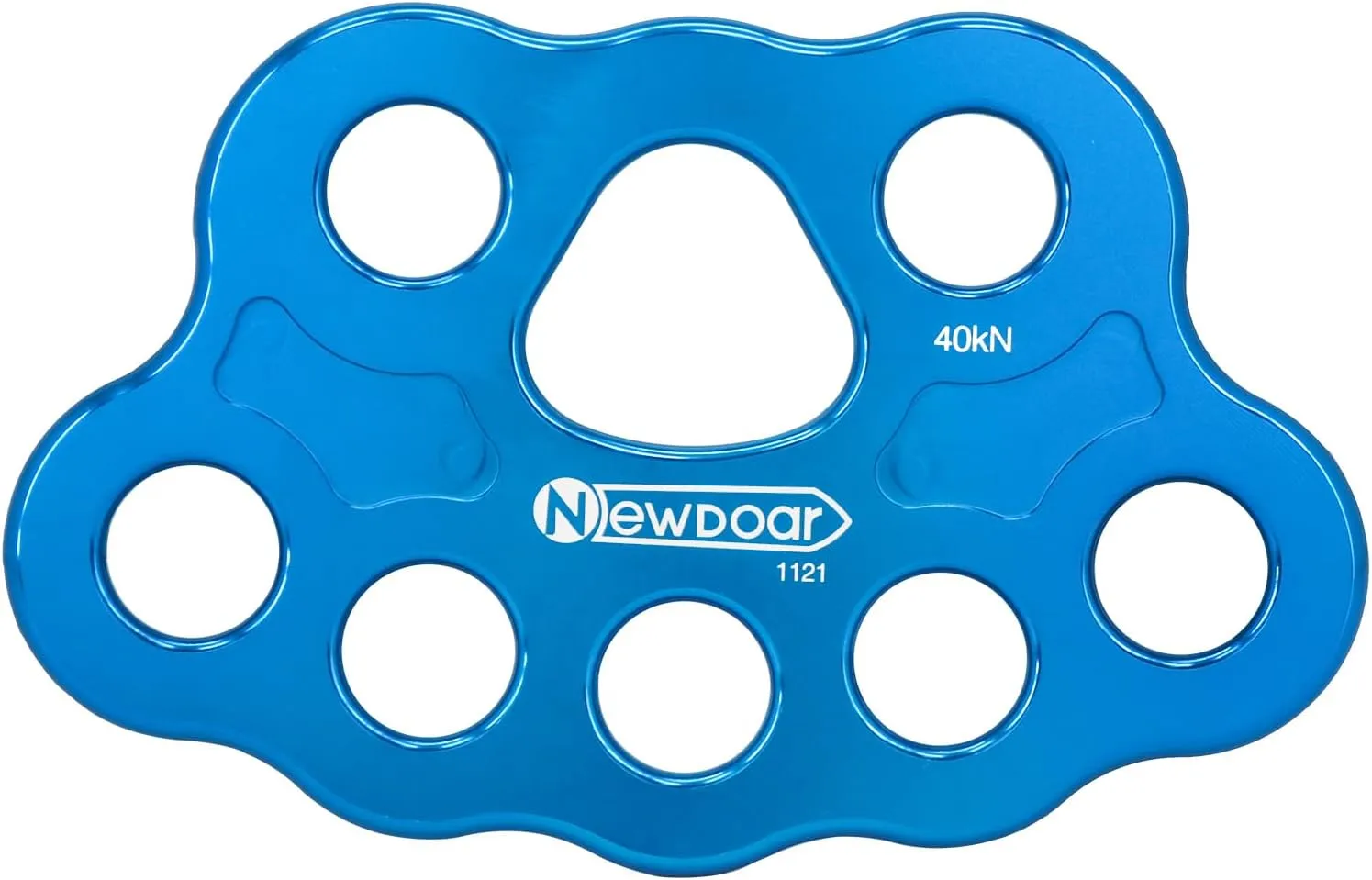 NewDoar Descender Plate 40KN Paw Rigging Plate 4/5 Holes Rock Climbing Gear (8 holes/40KN Blue)