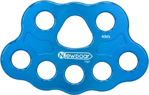NewDoar Descender Plate 40KN Paw Rigging Plate 4/5 Holes Rock Climbing Gear (8 holes/40KN Blue)