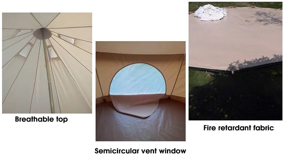 NIEH Yurt Tent Large Camping Tent 5-8 Persons Outdoor Indian Bell Tent Family Tents for Family Self-Driving Travel Hiking