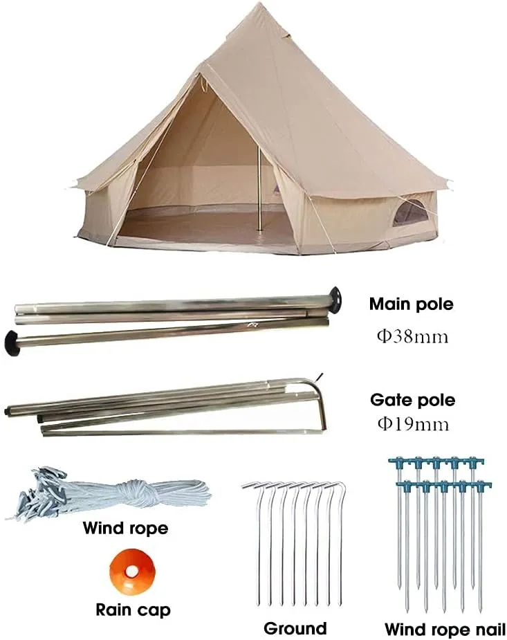 NIEH Yurt Tent Large Camping Tent 5-8 Persons Outdoor Indian Bell Tent Family Tents for Family Self-Driving Travel Hiking