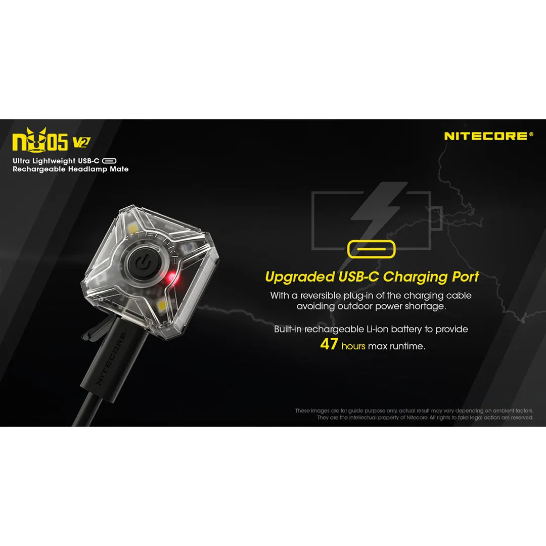 NU05 v2 Rechargeable Red White Safety and Signal Light
