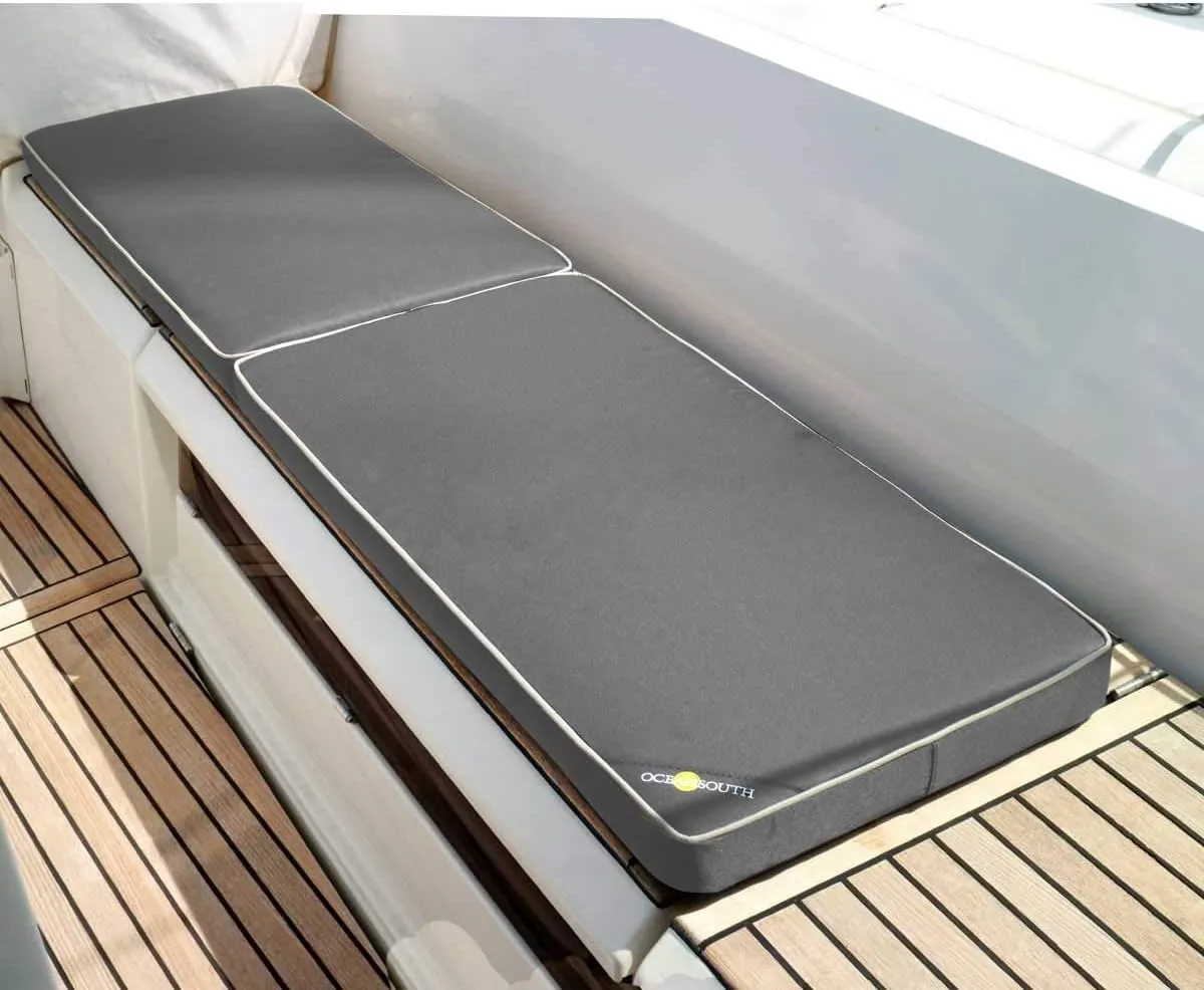 Oceansouth Boat Seat Cushion (Gray, Length 59" x Width 15" x Height 2-1/2") Cushion Cover Sponge Bench Patio Chair seat high pad Porch Swing Kitchen Cushions Boat Seats Accessories Furniture Garden