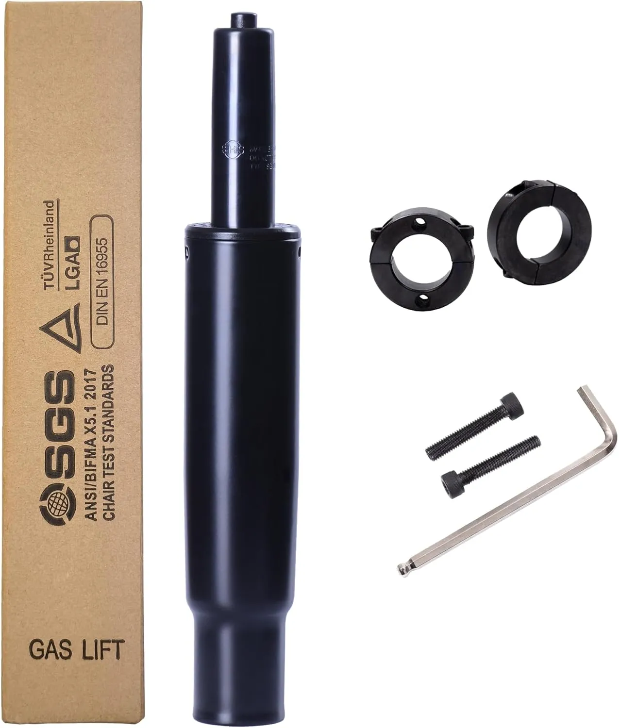 Office Chair Cylinder Replacement, SHS Gas Cylinder Class 4 TUV, Heavy Duty Gas Lift Piston 4.4" Stroke, Compatible with Partial Models of Herman Miller, Steelcase, Haworth etc, Includes Removal Tool