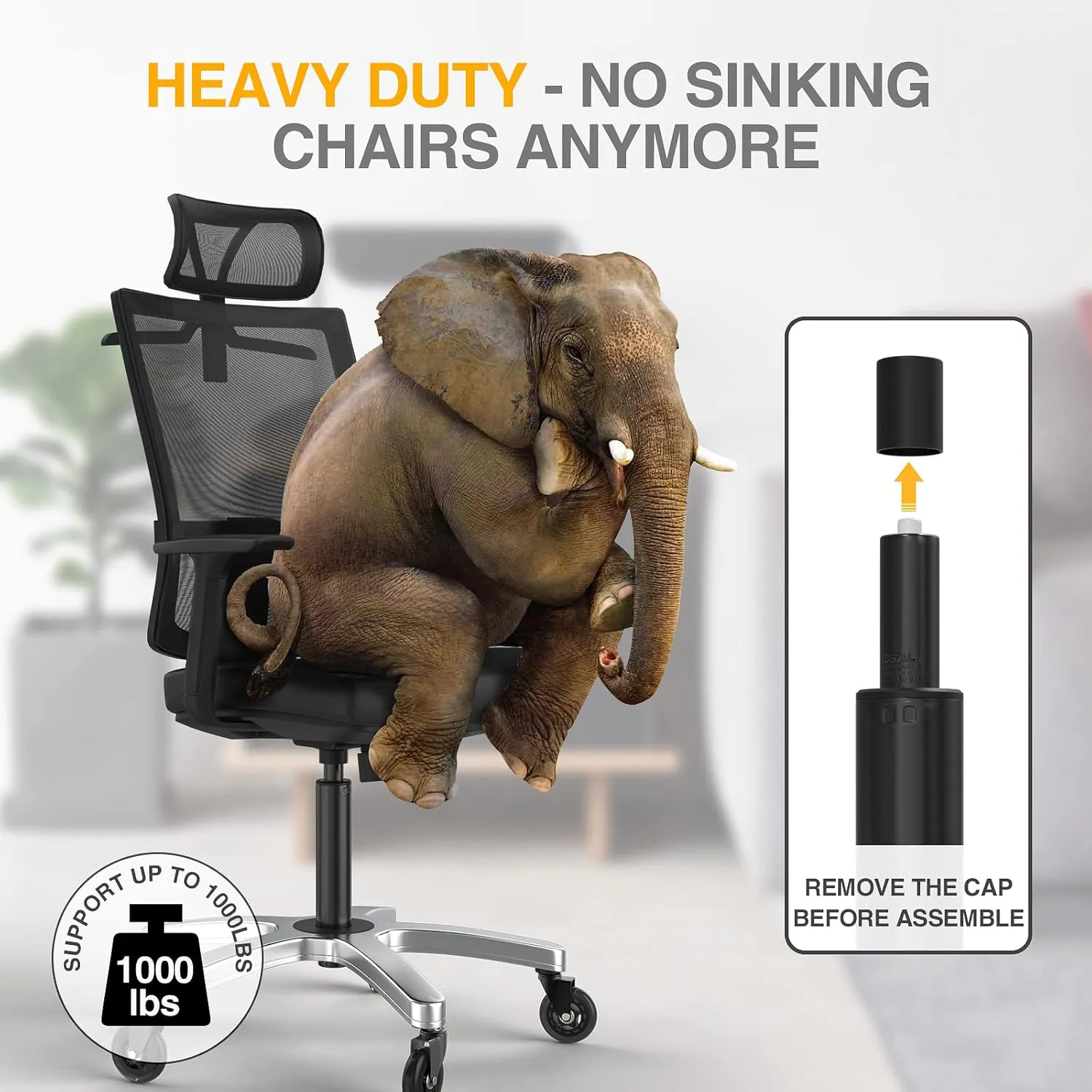 Office Chair Cylinder Replacement,Heavy-Duty Gas Lift Cylinder Fits Most Chairs,Highest End Class 4 Hydraulic Pneumatic Piston, Universal Size