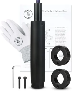 Office Chair Gas Cylinder Replacement Kit, Heavy Duty Class 4 Hydraulic Piston for Desk and Gaming Chairs, Kit Includes Removal Tool, Gloves, Universal Fit Gas Cylinder