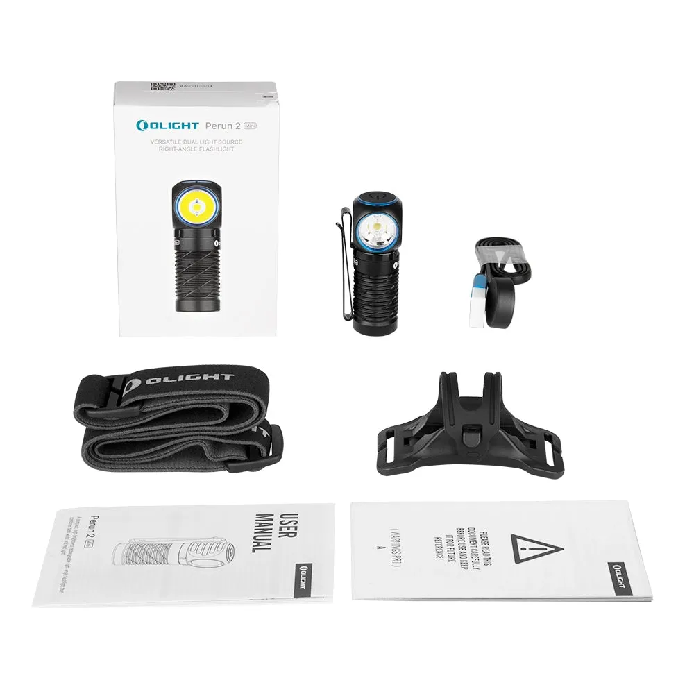 OLIGHT Rechargeable Headlamp PERUN 2 Mini CW 1100 lm - Black