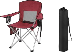 OLIXIS Portable Folding Camping Chair, Comfortable Outdoor Chair with Cup Holder, Carry Bag, and Durable Steel Frame, Collapsible Chair for Camping, Fishing, Beach, and Sports Activities