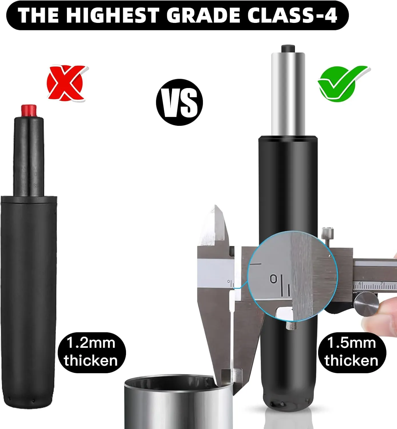 Omyoffice Office Chair Cylinder Replacement,Heavy-Duty Highest End Class 4 Hydraulic Pneumatic Piston, Universal Size Fits Most Chairs