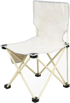 Outdoor Beach Chair Ultra-Light Camping Chair Portable Folding Chair with Side Pockets Suitable for Camping Hiking,Picnic,Family Trips Camping Backpack (Color : White, Size : 39 * 39 * 65CM)