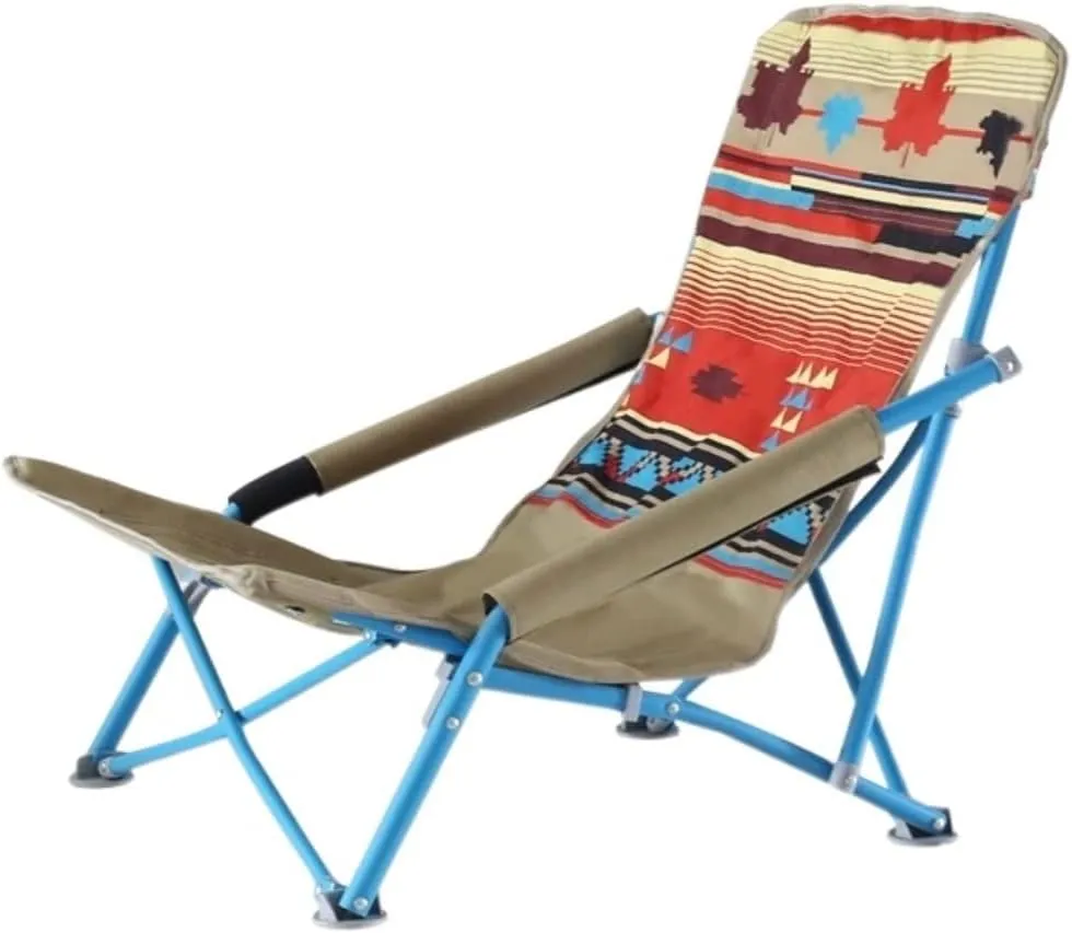 Outdoor Camp Chairs, Low Beach Chair Portable Camping and Lounge Travel Outdoor Seat Portable Stool Balcony Home Recliner, Quick Storage Lawn Chairs Adults(C)