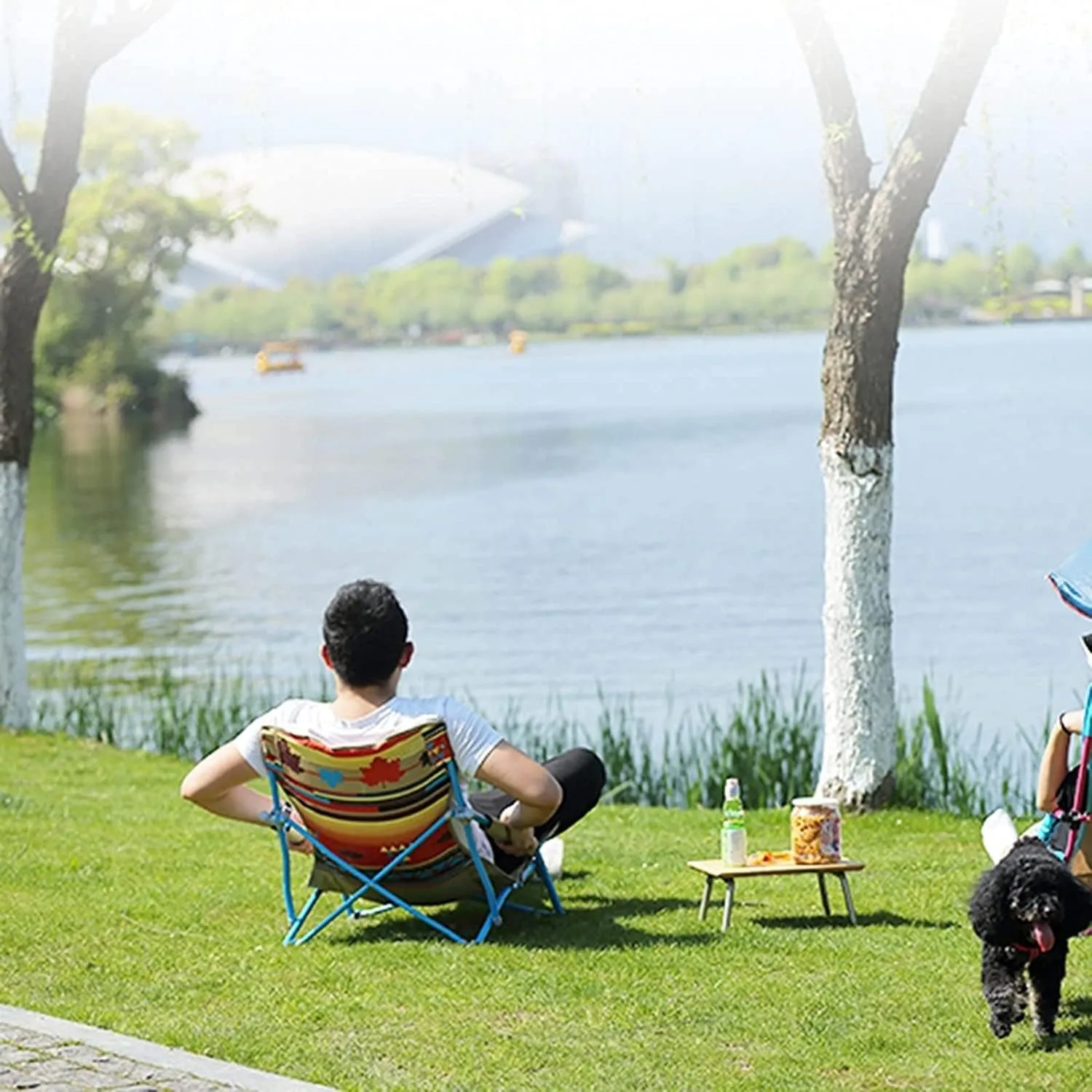 Outdoor Camp Chairs, Low Beach Chair Portable Camping and Lounge Travel Outdoor Seat Portable Stool Balcony Home Recliner, Quick Storage Lawn Chairs Adults(C)