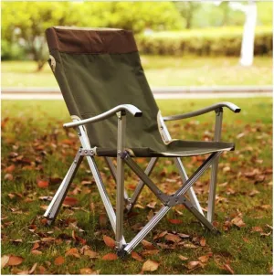 Outdoor Camp Chairs, Outdoor Chair Portable Folding Chairs for Relax Camping Fishing Backrest Stool Aluminum Alloy Leisure Beach Chair Lawn Chairs Adults(Green)