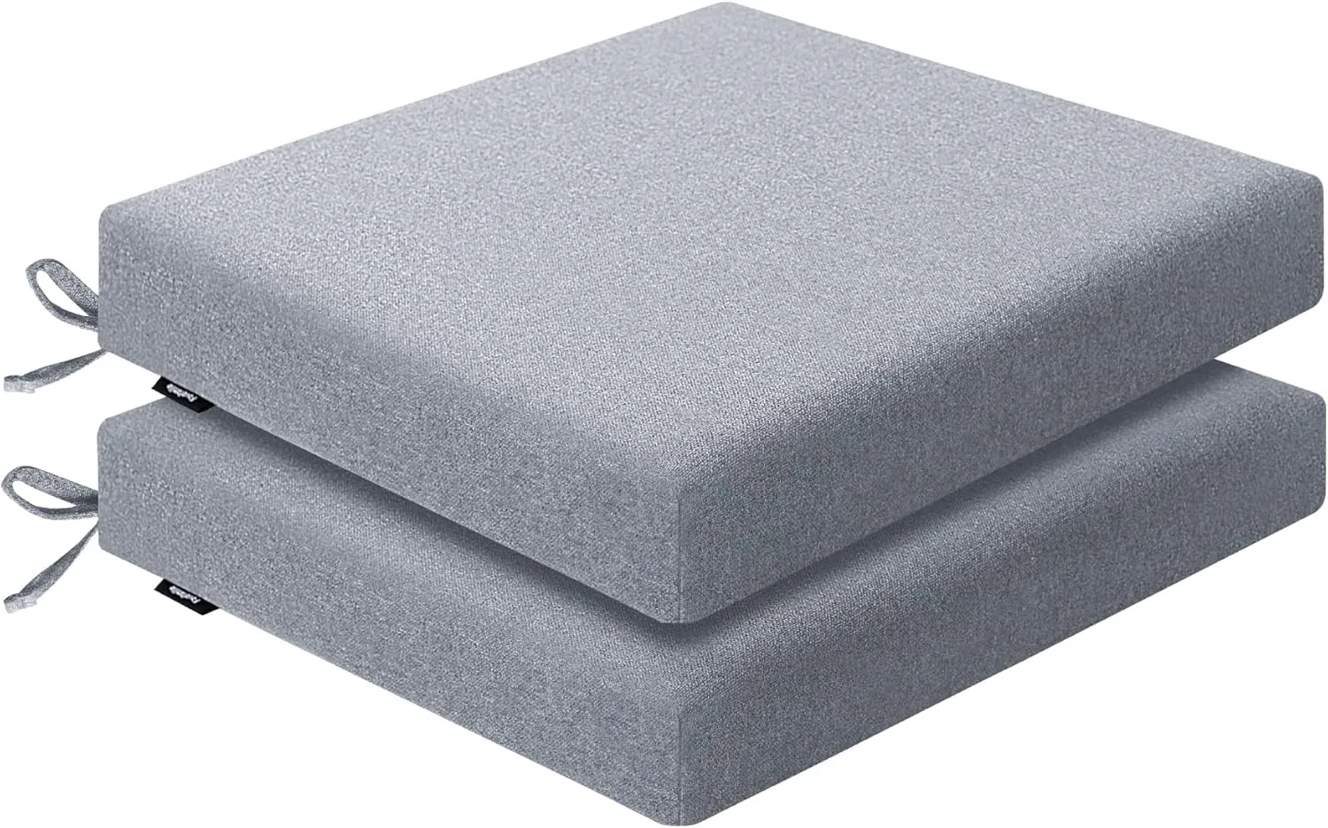 Outdoor Chair Cushions 18.5 x 16 x 2.5 Inch Set of 2, Water-Resistant & Fadeness Durable Patio Furniture Cushion for Garden Sofa Couch Chairs, Portable Comfort with Attach Ties, Light Grey