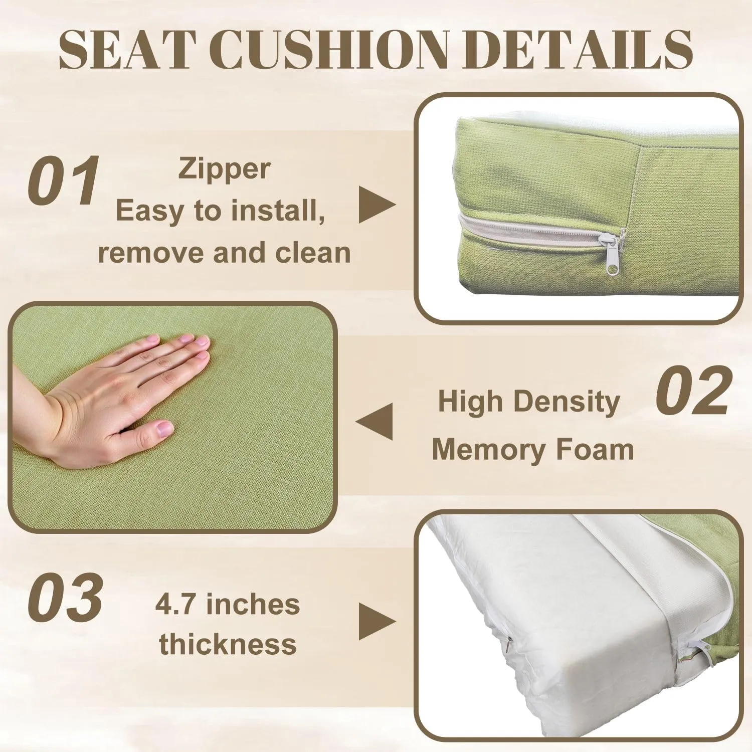 Outdoor Deep Seat Cushion Set 24 x 24 Inch, Christmas Night Village Waterproof Patio Furniture Lounge Chair Cushions for Wicker Seat Sofa Couch