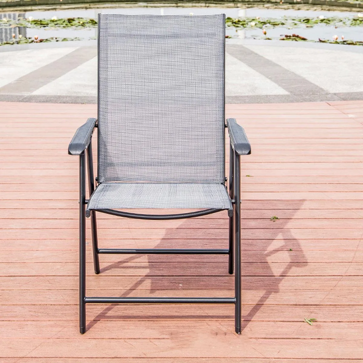 Outdoor Folding Chair Metal Portable Patio Balcony Chair with Backrest Sub Chair