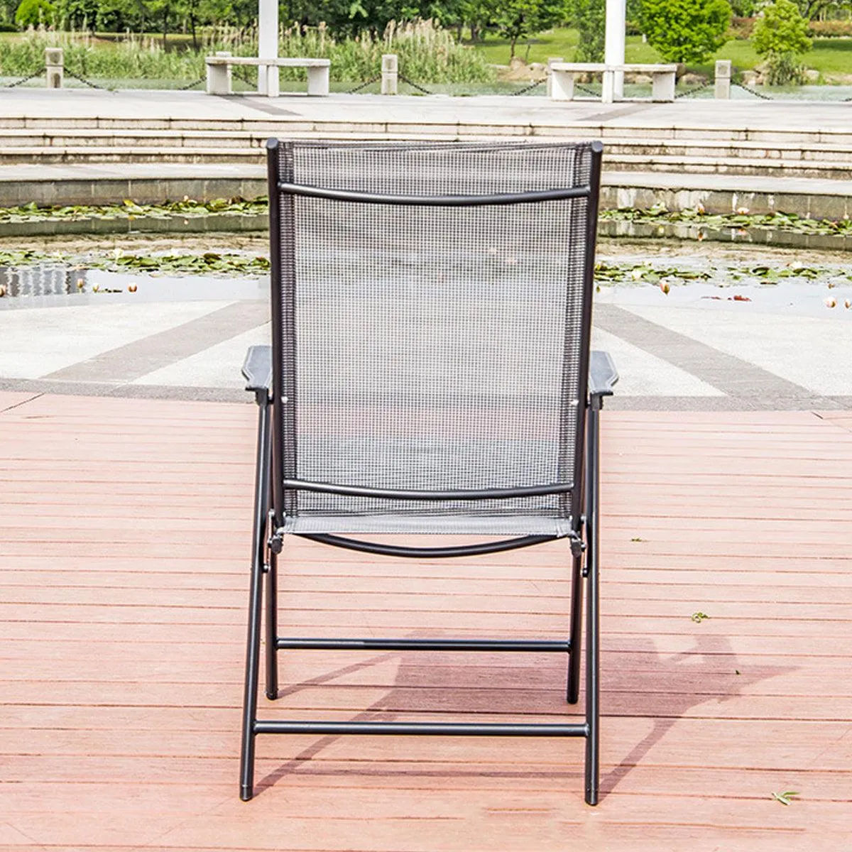 Outdoor Folding Chair Metal Portable Patio Balcony Chair with Backrest Sub Chair