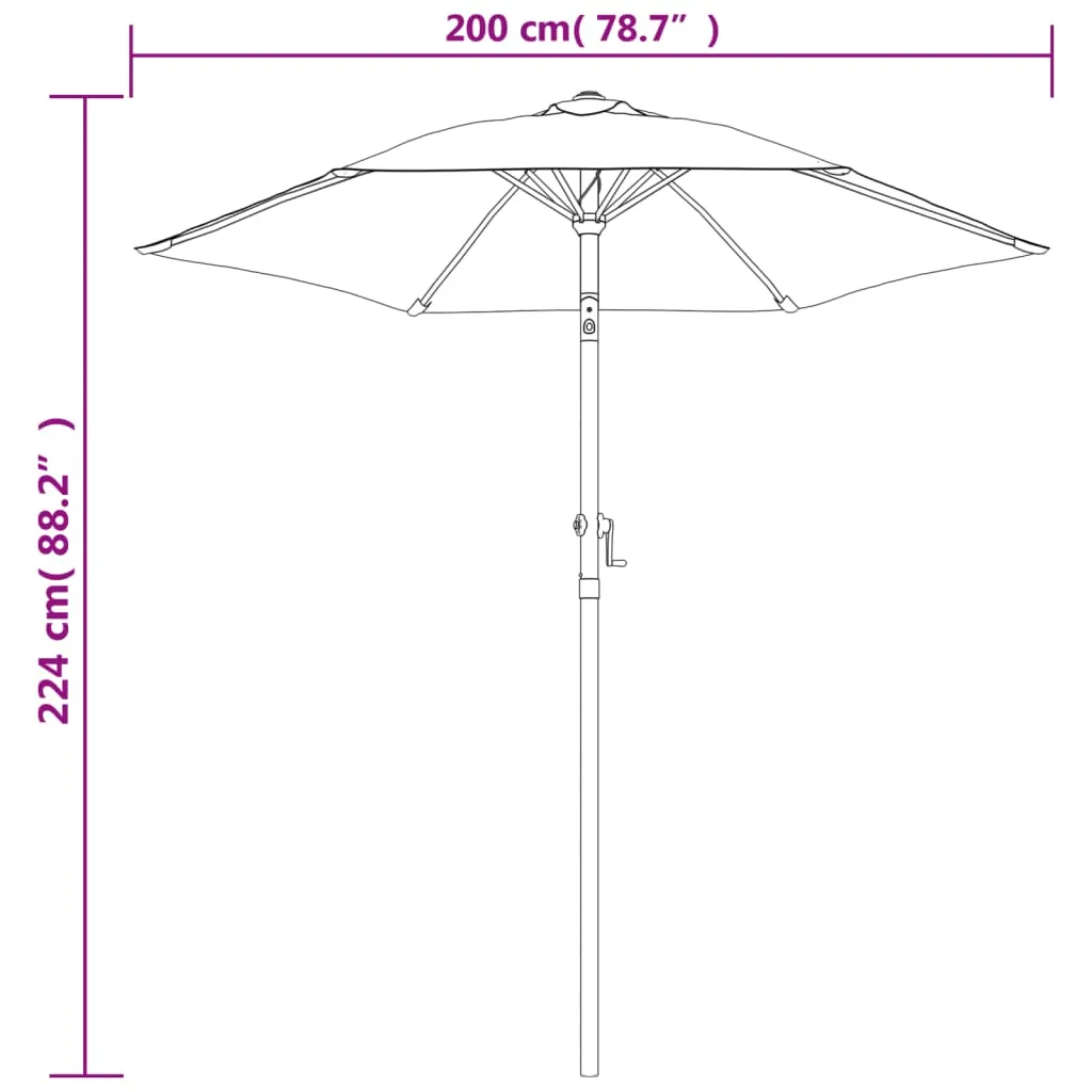 Outdoor Umbrella Parasol Tilting System Patio Sunshade Shelter Aluminum