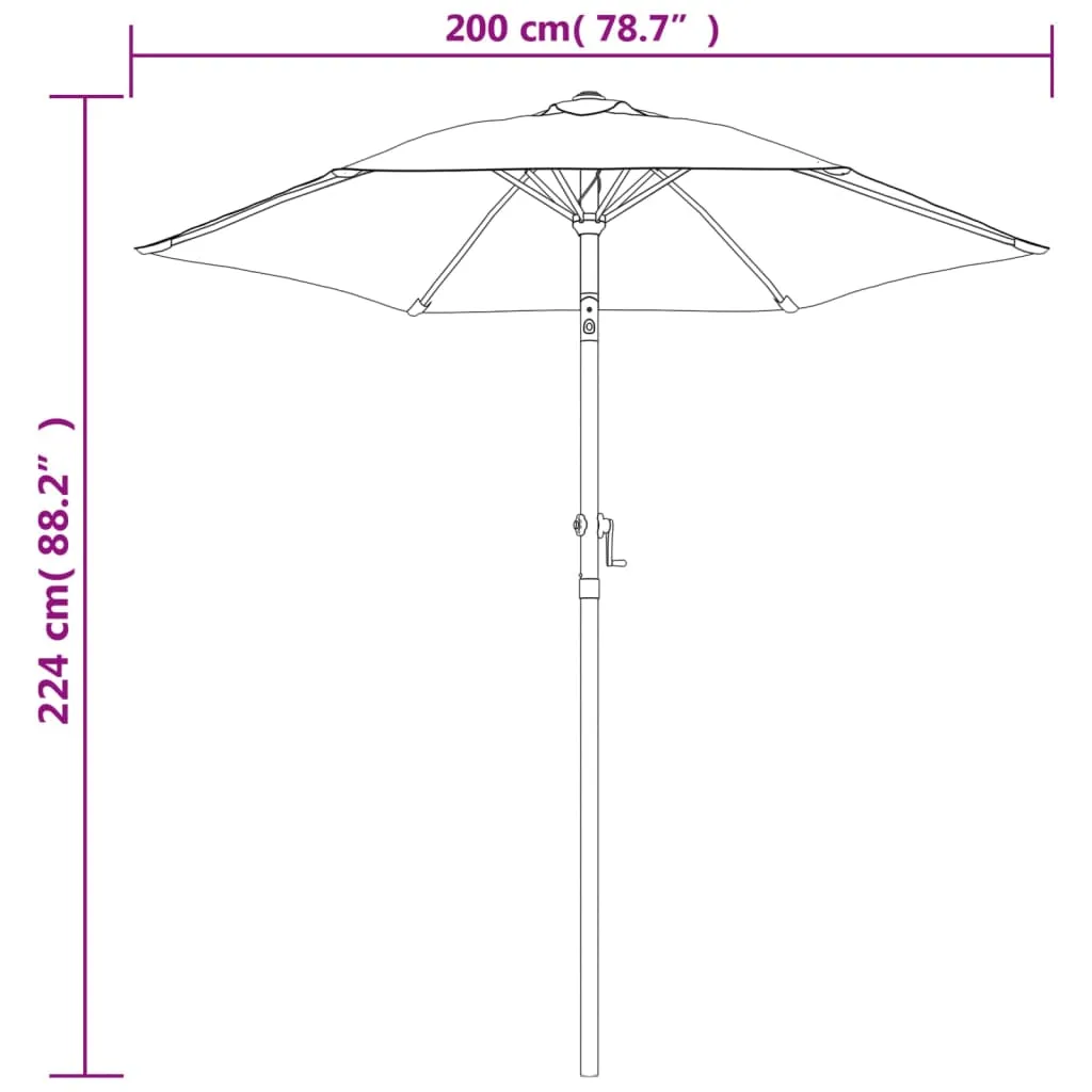 Outdoor Umbrella Parasol Tilting System Patio Sunshade Shelter Aluminum