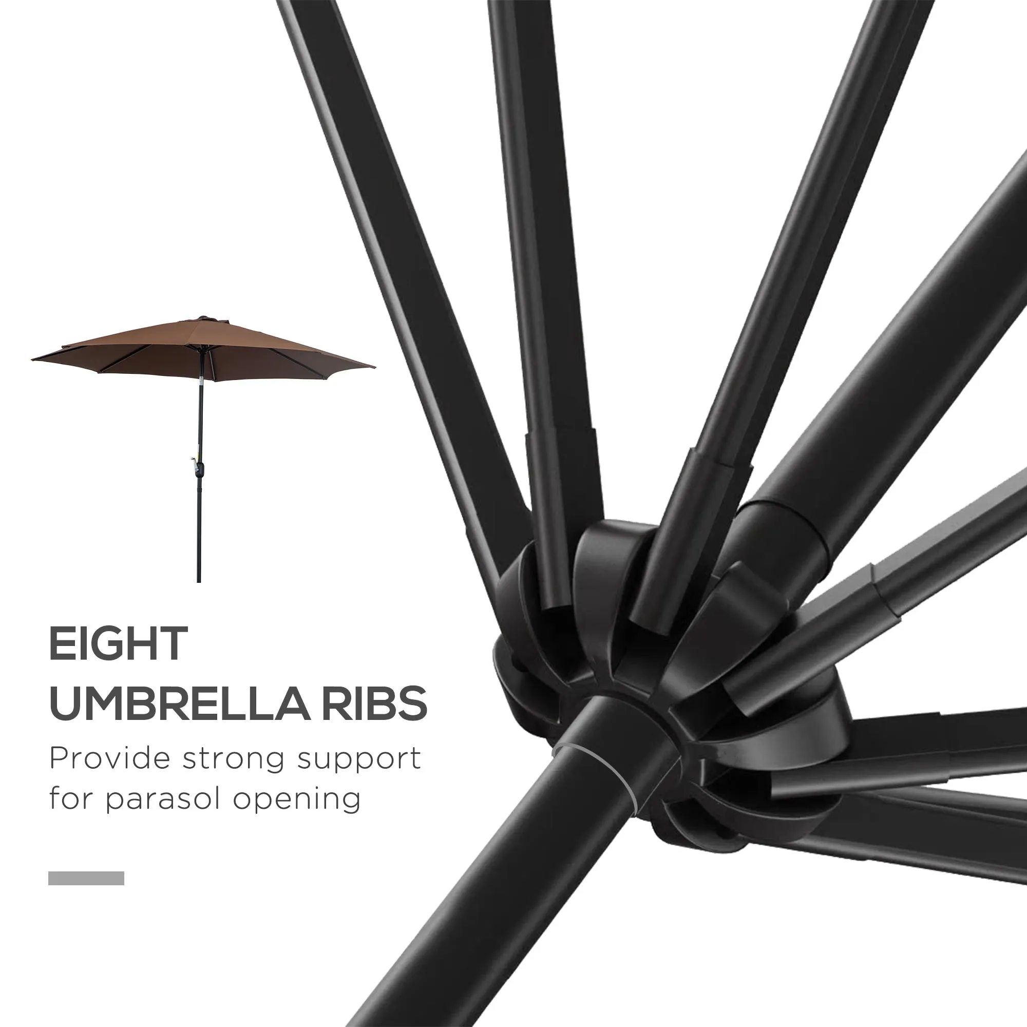 Outsunny 3(M) Tilting Parasol Garden Umbrellas