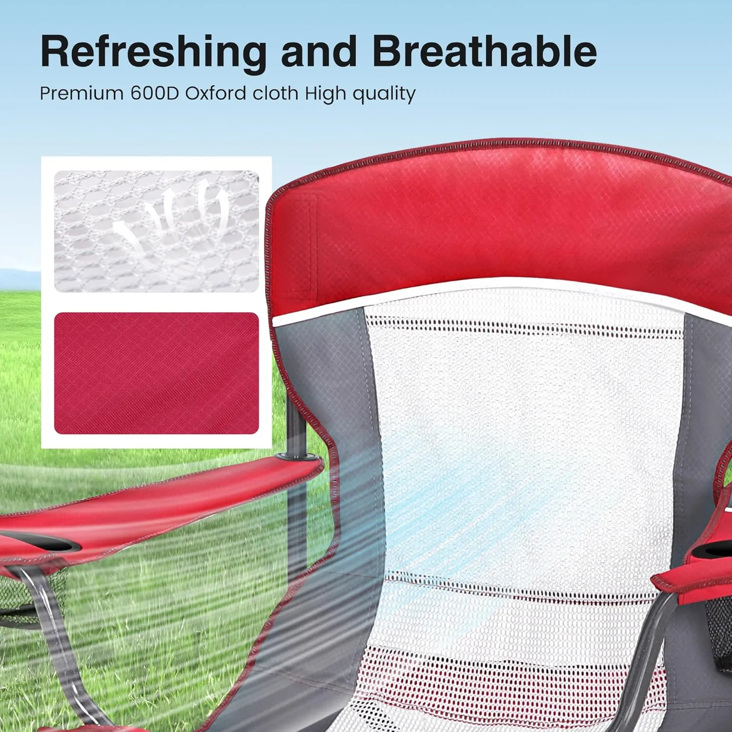 Oversized Portable Mesh Camping Folding Chair