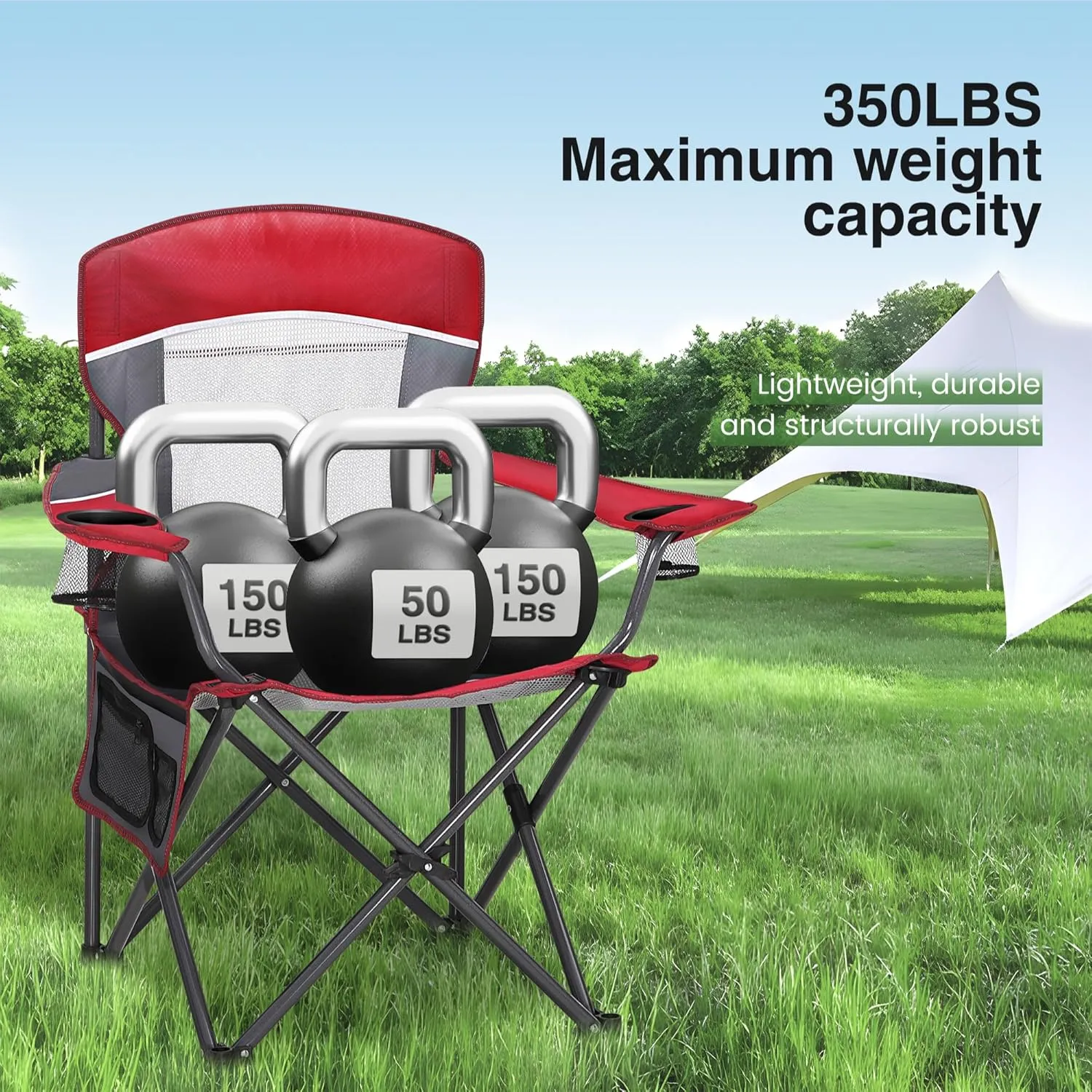 Oversized Portable Mesh Camping Folding Chair