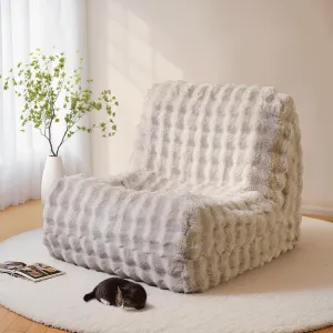 ovios Bean Bag Chair for Adult, Oversized Giant Beanbag with Plush Faux Fur, Comfy Large Big Lounger Floor Lazy Chair for Indoor Fireside Living Room Bedroom Dorm, Beige